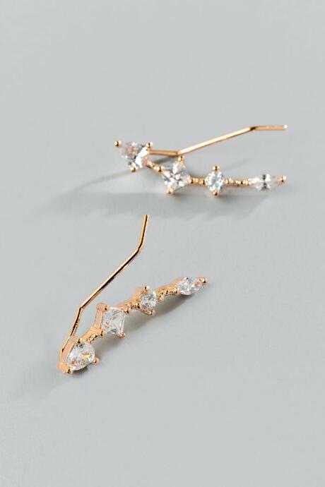 Francesca's Vienna Cubic Zirconia Earring Crawler - Crystal