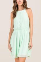 Francesca Inchess Caity High Neck A-line Dress - Mint