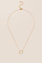 Francesca's Hannah Brass Circle Necklace - Gold