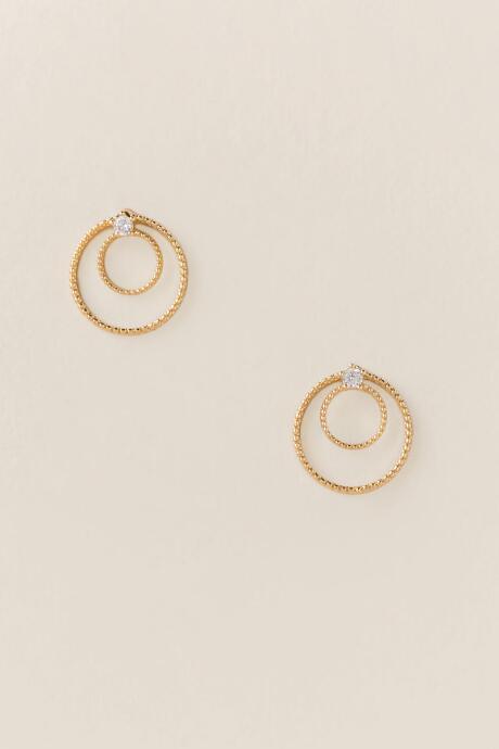 Francesca's Hazel Double Circle Stud Earring - Gold