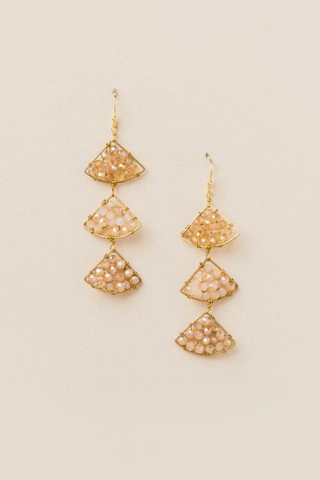 Francesca's Gayle Triple Drop Earring - Crisp Champagne