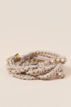 Francesca's Alice Woven Chain Wrap Bracelet - Gray