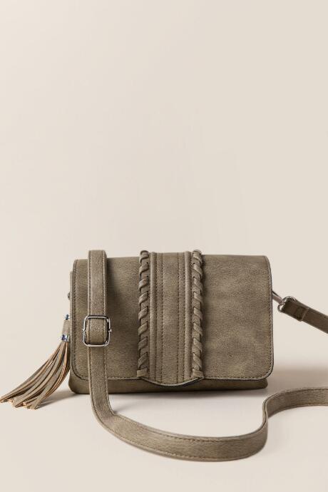 Francescas Jaime Whipstitch Crossbody - Olive
