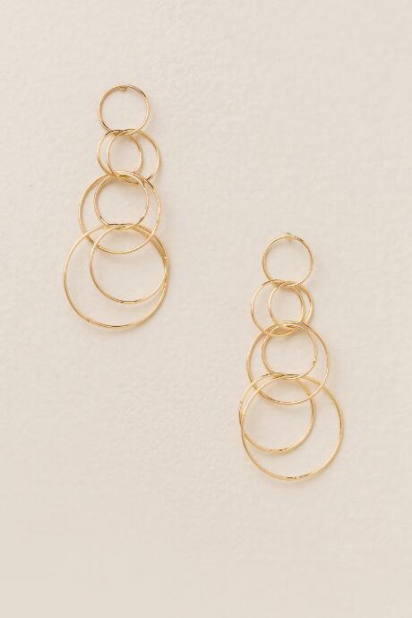 Francesca's Isla Interlocking Circle Drop Earring - Gold