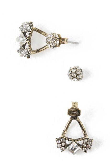 Francesca's Annabella Fireball Dome Drop Earring - Crystal