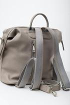 Francesca's Poppy Front Zipper Backpack - Light Gray