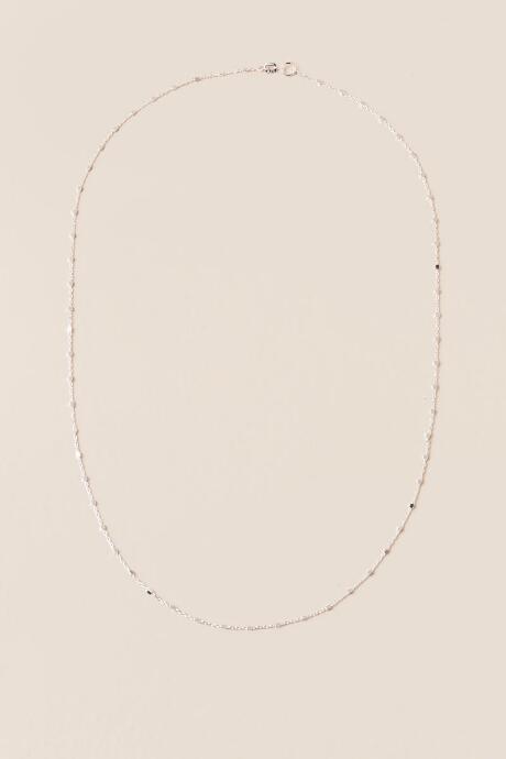 Francesca's Mindie Sterling Stamped Chain Necklace - Silver