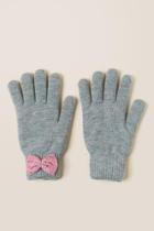 Francesca's Raschelle Velvet Bow Gloves - Gray