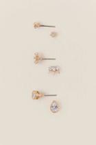 Francesca's Blakely Cubic Zirconia Stud Earring Set - Crystal
