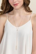 Francesca's Oriana Suede And Pearl Layered Choker - Taupe
