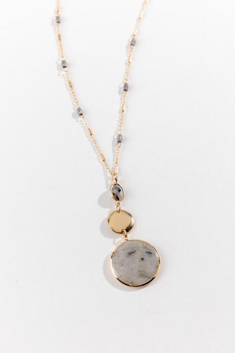 Francesca's Tanisha Triple Drop Pendant Necklace - Gray