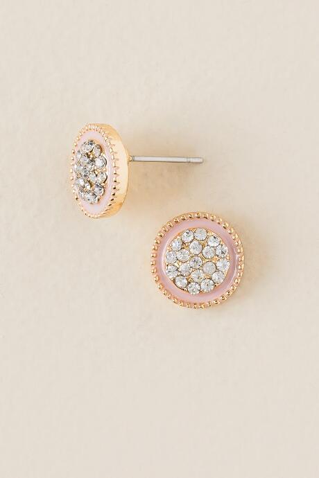 Francesca's Liz Pav Stud Earring - Blush