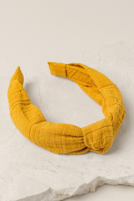 Francesca Inchess Clementine Linen Headband - Mustard