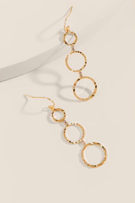 Francesca's Femmi Circle Linear Drop Earrings - Gold