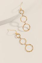 Francesca's Femmi Circle Linear Drop Earrings - Gold