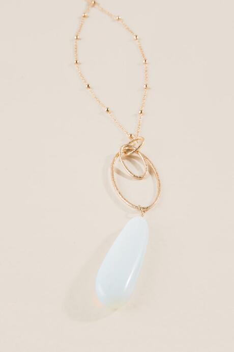 Francesca's Rachel Orbital Stone Pendant In Opal - Iridescent
