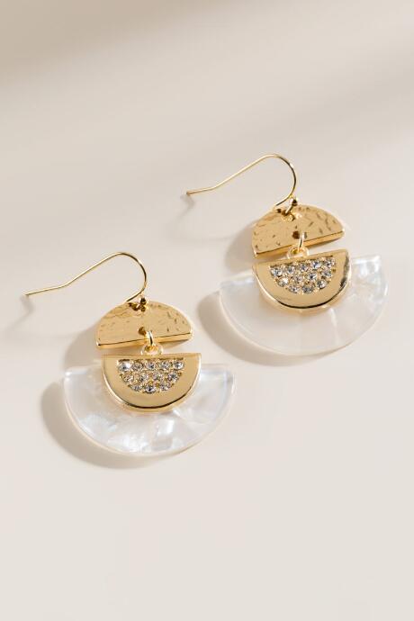 Francesca's Hayden Semi-circle Drop Earrings - White