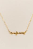 Francesca's New Jersey Script Necklace In Gold - Gold