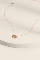 Francesca's Elle Brushed Circle Pendant Necklace - Gold