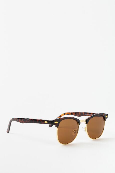 Francesca's Leopard Print Tort Sunglasses - Tortoise