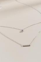 Francesca's Mary Cubic Zirconia Layered Necklace - Silver