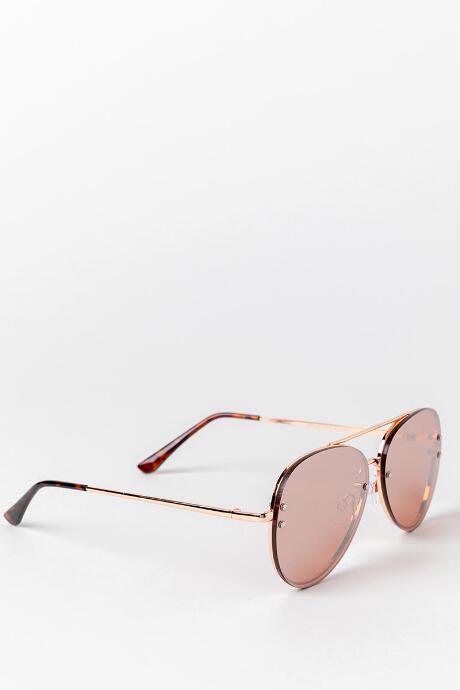 Francesca's Taryn Aviator Sunglasses - Rose/gold