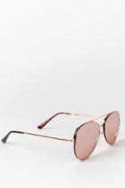 Francesca's Taryn Aviator Sunglasses - Rose/gold
