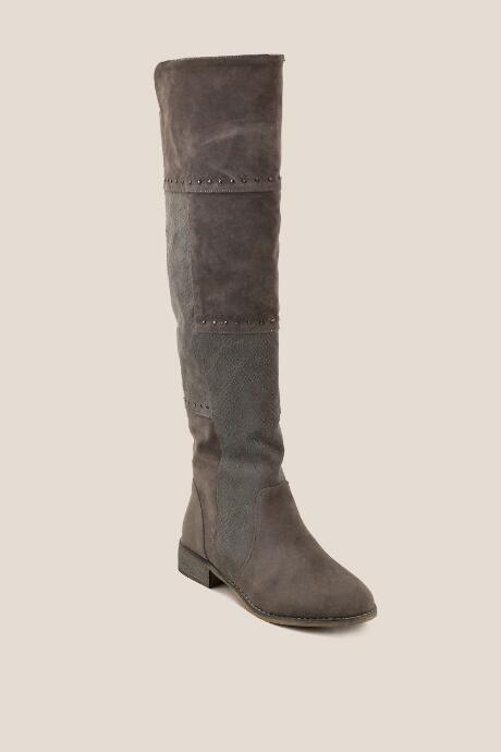 Olivia Miller Jada Patchwork Tall Boot - Taupe