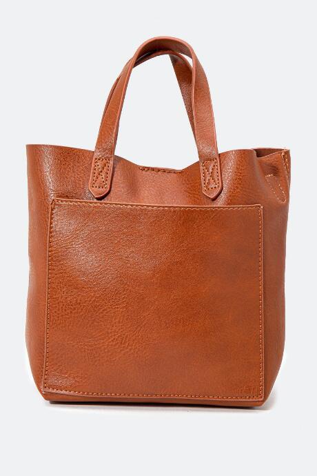 Francesca's Kelsey Mini Tote W Pouch - Cognac