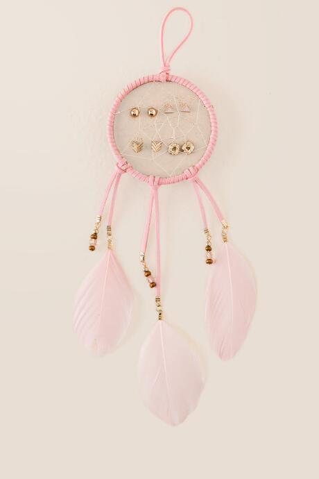 Francesca's Dreamcatcher Stud Set - Blush