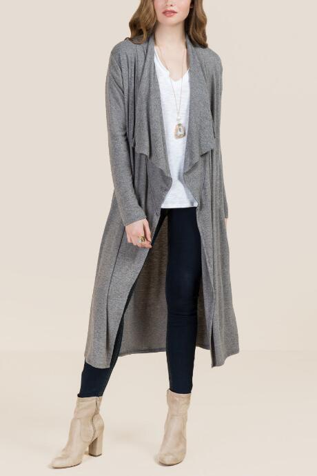 Alya Kay Drape Front Hacci Cardigan - Black