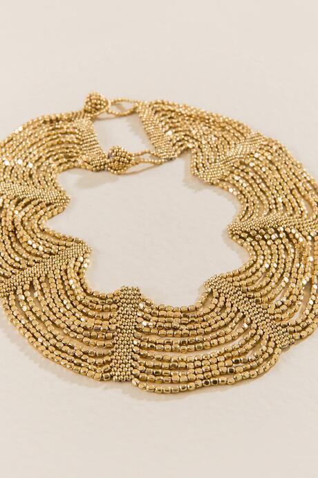 Francesca's Isla Beaded Bib Statement Necklace - Gold