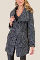 Francesca's Rana Boucle Pea Coat - Heather Gray