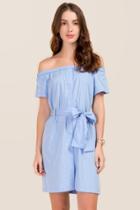Lush Off Shoulder A-line Dress - Oxford Blue