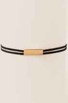 Francesca's Maisie Suede Metal Bar Choker - Black