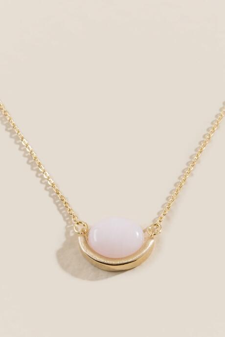 Francesca's Cayce Semi Precious Pendant Necklace - Pale Pink