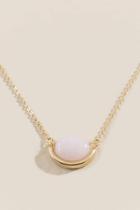Francesca's Cayce Semi Precious Pendant Necklace - Pale Pink