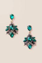 Francesca's Jayden Two Tone Glass Drop Earring - Emerald