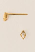 Francesca's Alisa Open Diamond Stud - Gold