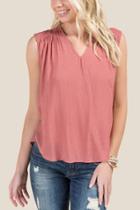 Francesca Inchess Monica Textured Tie Back Blouse - Rose