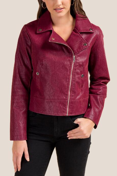 Francesca Inchess Mary Quilted Sleeve Moto Jacket - Brick