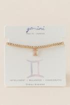 Francesca's Gemini Gold Pull Tie Bracelet - Gold
