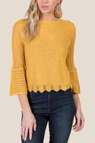 Francesca's Addison Pointelle Pullover Sweater - Sunshine
