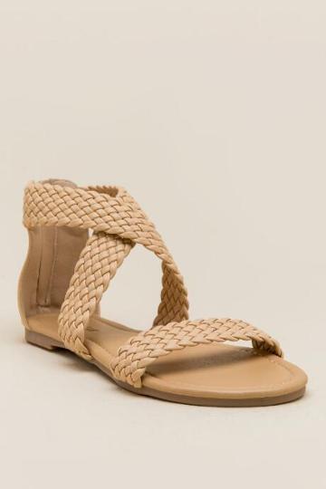 Olivia Miller Olivia Braid Strap Sandal - Nude