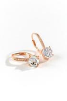 Francesca's Brooke Cz Drop Earrings In Rose Gold - Rose/gold