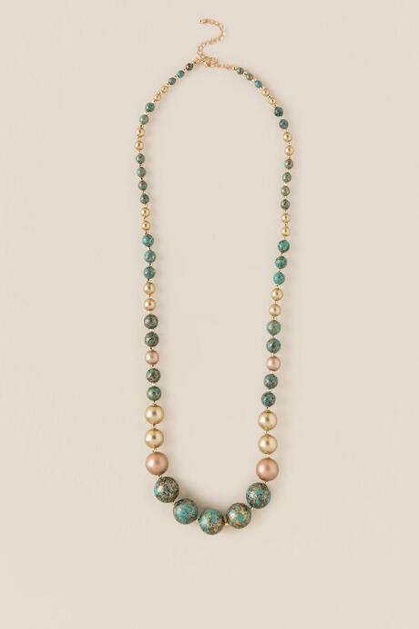 Francesca Inchess Jessa Patina Bauble Necklace - Olive