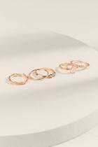 Francesca's Gloria Cz Stacking Ring Set - Gold