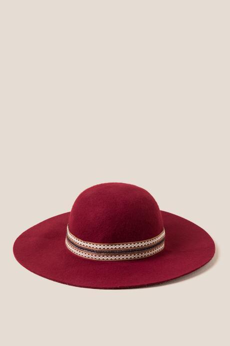 Francesca's Neneti Aztec Band Hat - Burgundy