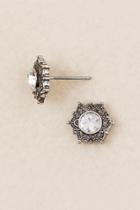 Francesca's Cassius Vintage Stud Earring - Silver