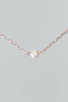 Francesca's Alexia Delicate Pearl Necklace In Rose Gold - Gold